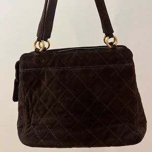 RARE Brown suede Chanel shoulder bag